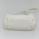 BALLY Quilted Shoulder Bag Leather White Gold Auth BA5391-5