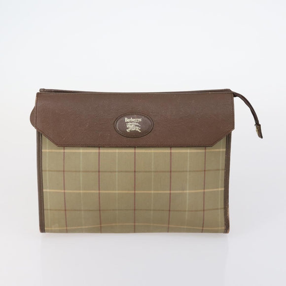 Burberrys Dior Honeycomb Nova Check Bag Canvas 2Set Beige Black Auth BA5392