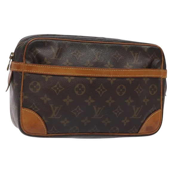 LOUIS VUITTON Monogram Compiegne 28 Clutch Bag M51845 LV Auth BA5404