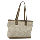 CELINE C Macadam Canvas Tote Bag Khaki Silver Auth BA5408-1