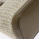 CELINE C Macadam Canvas Tote Bag Khaki Silver Auth BA5408-11