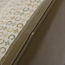 CELINE C Macadam Canvas Tote Bag Khaki Silver Auth BA5408-14