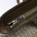 CELINE C Macadam Canvas Tote Bag Khaki Silver Auth BA5408-16