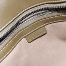 CELINE C Macadam Canvas Tote Bag Khaki Silver Auth BA5408-17