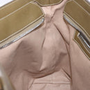 CELINE C Macadam Canvas Tote Bag Khaki Silver Auth BA5408-20