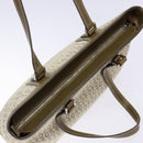 CELINE C Macadam Canvas Tote Bag Khaki Silver Auth BA5408-6