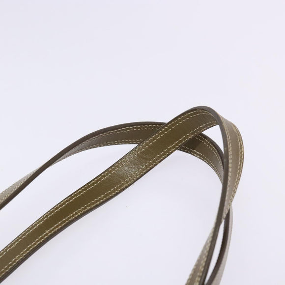 CELINE C Macadam Canvas Tote Bag Khaki Silver Auth BA5408