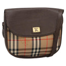 Burberrys Nova Check Shoulder Bag Canvas Beige Gold Auth BA5409-1