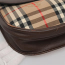 Burberrys Nova Check Shoulder Bag Canvas Beige Gold Auth BA5409-14