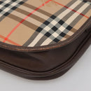Burberrys Nova Check Shoulder Bag Canvas Beige Gold Auth BA5409-15