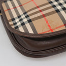 Burberrys Nova Check Shoulder Bag Canvas Beige Gold Auth BA5409-16