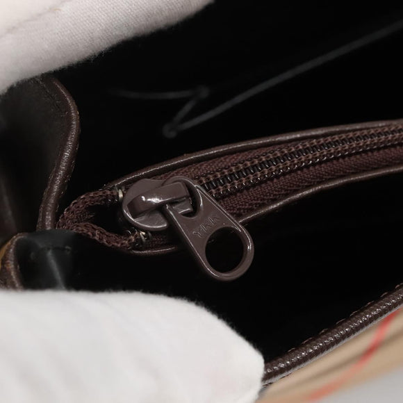 Burberrys Nova Check Shoulder Bag Canvas Beige Gold Auth BA5409