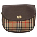 Burberrys Nova Check Shoulder Bag Canvas Beige Gold Auth BA5409-13