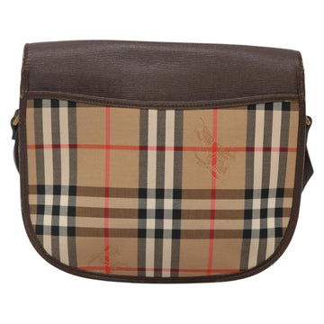 Burberrys Nova Check Shoulder Bag Canvas Beige Gold Auth BA5409 - 0