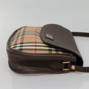 Burberrys Nova Check Shoulder Bag Canvas Beige Gold Auth BA5409-4