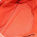 Salvatore Ferragamo Gancini Tote Bag Canvas Orange Gold Auth BA5410-16