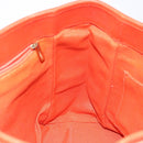 Salvatore Ferragamo Gancini Tote Bag Canvas Orange Gold Auth BA5410-17