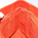 Salvatore Ferragamo Gancini Tote Bag Canvas Orange Gold Auth BA5410-18