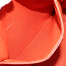 Salvatore Ferragamo Gancini Tote Bag Canvas Orange Gold Auth BA5410-19