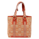 Salvatore Ferragamo Gancini Tote Bag Canvas Orange Gold Auth BA5410-2