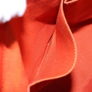 Salvatore Ferragamo Gancini Tote Bag Canvas Orange Gold Auth BA5410-20