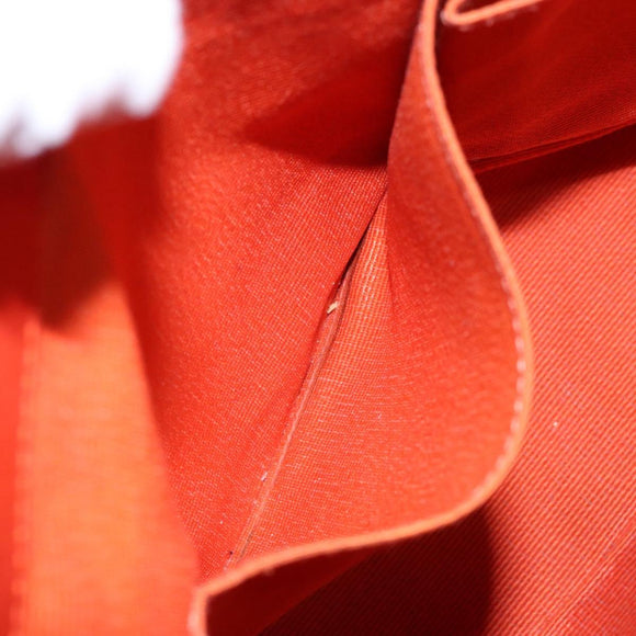 Salvatore Ferragamo Gancini Tote Bag Canvas Orange Gold Auth BA5410