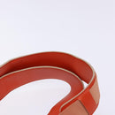 Salvatore Ferragamo Gancini Tote Bag Canvas Orange Gold Auth BA5410-8