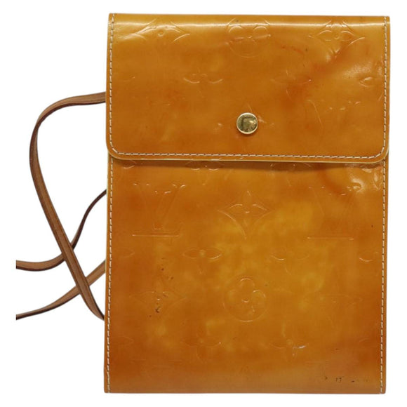 LOUIS VUITTON Monogram Vernis Kenmare Pouch Yellow M91060 LV Auth BA5414