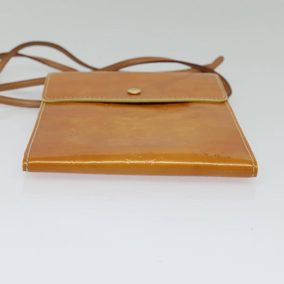 LOUIS VUITTON Monogram Vernis Kenmare Pouch Yellow M91060 LV Auth BA5414