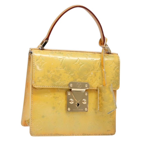 LOUIS VUITTON Monogram Vernis Spring Street Hand Bag Gris M91029 LV Auth BA5415