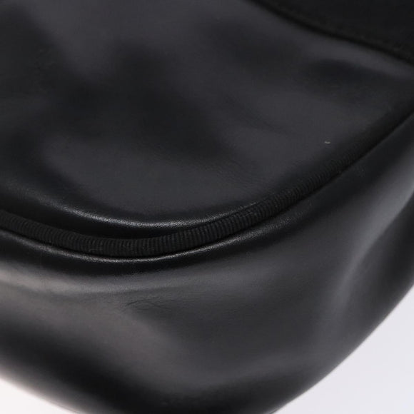 Salvatore Ferragamo Vala Shoulder Bag Leather Black Gold Auth BA5416