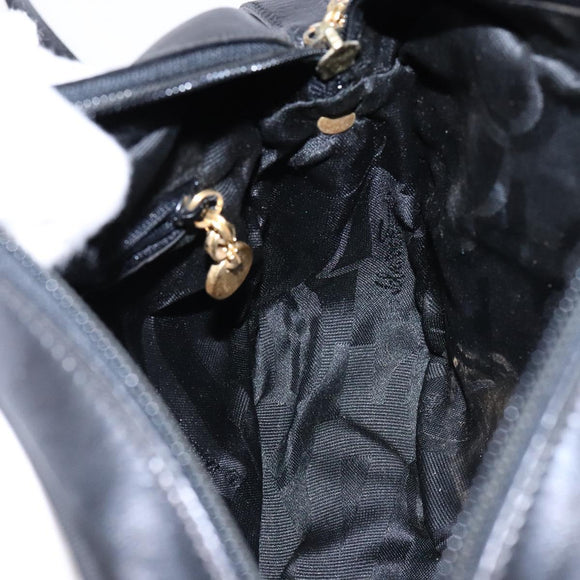 Salvatore Ferragamo Vala Shoulder Bag Leather Black Gold Auth BA5416