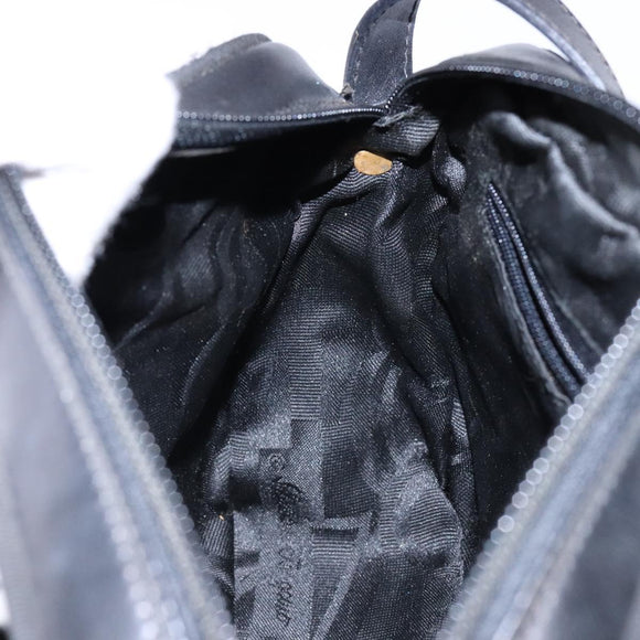 Salvatore Ferragamo Vala Shoulder Bag Leather Black Gold Auth BA5416