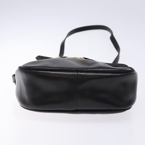 Salvatore Ferragamo Vala Shoulder Bag Leather Black Gold Auth BA5416