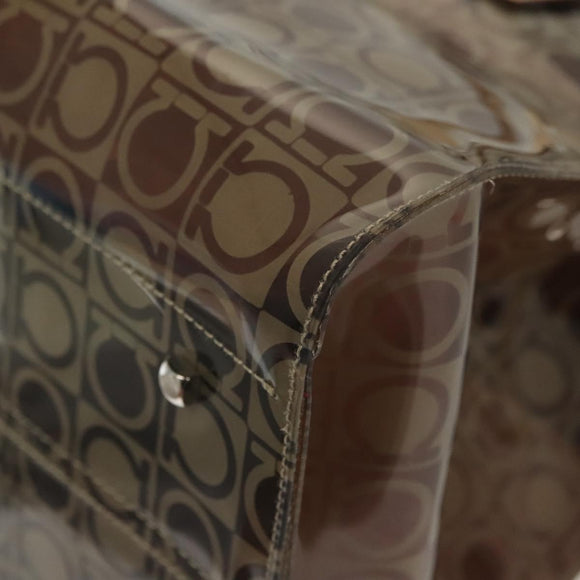 Salvatore Ferragamo Tote Bag Vinyl Brown Auth BA5417