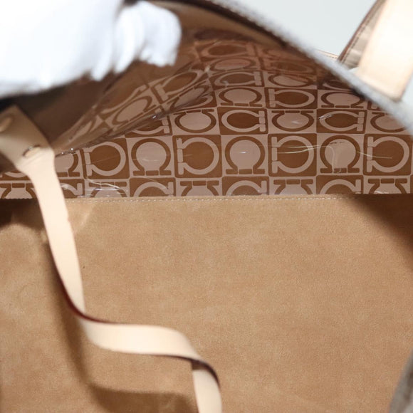 Salvatore Ferragamo Tote Bag Vinyl Brown Auth BA5417