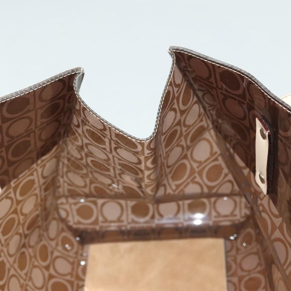 Salvatore Ferragamo Tote Bag Vinyl Brown Auth BA5417