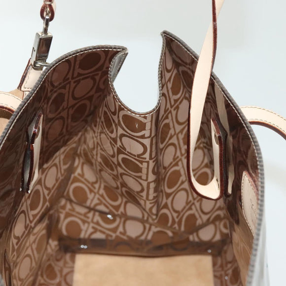 Salvatore Ferragamo Tote Bag Vinyl Brown Auth BA5417