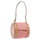 BVLGARI Logo Mania Be Zero One Hand Bag Canvas Red Gold Auth BA5419-1