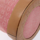 BVLGARI Logo Mania Be Zero One Hand Bag Canvas Red Gold Auth BA5419-14