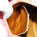 BVLGARI Logo Mania Be Zero One Hand Bag Canvas Red Gold Auth BA5419-20