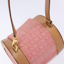 BVLGARI Logo Mania Be Zero One Hand Bag Canvas Red Gold Auth BA5419-6