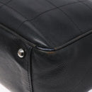 CHANEL Choco Bar COCO Mark Hand Bag Canvas Black Silver CC Auth BA5420-14