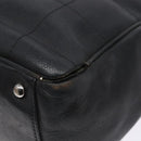 CHANEL Choco Bar COCO Mark Hand Bag Canvas Black Silver CC Auth BA5420-9