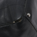 CHANEL Choco Bar COCO Mark Hand Bag Canvas Black Silver CC Auth BA5420-13