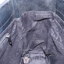 CHANEL Choco Bar COCO Mark Hand Bag Canvas Black Silver CC Auth BA5420-18