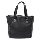 CHANEL Choco Bar COCO Mark Hand Bag Canvas Black Silver CC Auth BA5420-2