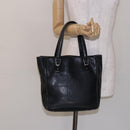 CHANEL Choco Bar COCO Mark Hand Bag Canvas Black Silver CC Auth BA5420-22
