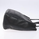 CHANEL Choco Bar COCO Mark Hand Bag Canvas Black Silver CC Auth BA5420-4