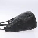 CHANEL Choco Bar COCO Mark Hand Bag Canvas Black Silver CC Auth BA5420-5